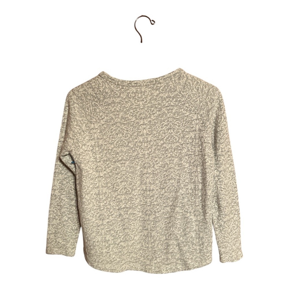 June and Delancey Gray and White Demask Lace Top Women’s Size Medium - Picture 3 of 5